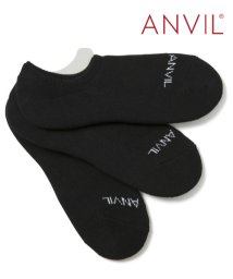 ANVIL(ANVIL)/【ANVIL】「消臭加工」「滑り止め付き」3足セット 3パック イン ソックス /インビジブルソックス /ANS020 浅履き 靴下 アンビル アンヴィル/ブラック 