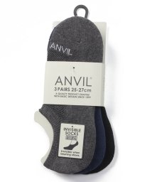 ANVIL(ANVIL)/【ANVIL】「消臭加工」「滑り止め付き」3足セット 3パック イン ソックス /インビジブルソックス /ANS020 浅履き 靴下 アンビル アンヴィル/グレー