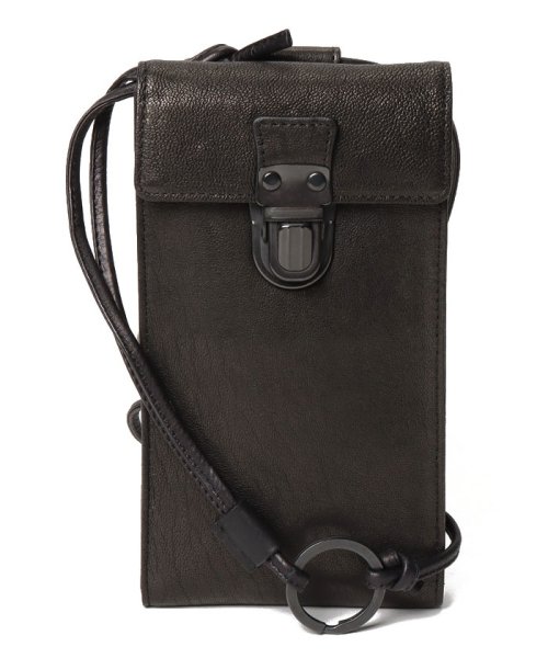 PATRICK STEPHAN(パトリックステファン)/Leather cell phone small bag 'cartable'/ブラック