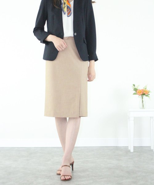 セール セットアップ対応商品 メランジ細ベルト付きタイトスカート オフィスカジュアル 通勤スタイル エイミーパール バイ パウダーシュガー Eimy Peal By Powder Sugar Magaseek