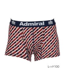 Admiral(アドミラル)/福助 公式 ボクサーブリーフ メンズ Admiral(アドミラル) 前閉じ 斜めライン 総柄 ar1－9057<br>M レッド 紳士 男性 フクスケ fuku/レッド