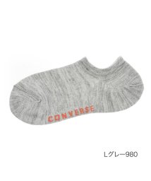 CONVERSE(コンバース)/福助 公式 靴下 レディース CONVERSE(コンバース) 靴から見えにくい ロゴ 無地  くるぶし下丈 3126－01k<br>23－25cm ブラック 婦/ライトグレー