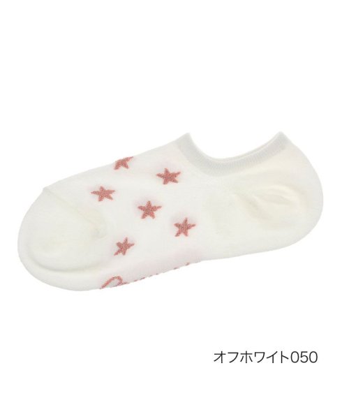 CONVERSE(コンバース)/福助 公式 靴下 レディース CONVERSE(コンバース) 靴から見せにくい ラメ 星柄  くるぶし下丈 3126－03k<br>23－25cm オフホワイト/オフホワイト