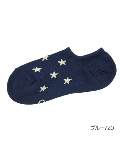CONVERSE(コンバース)/福助 公式 靴下 レディース CONVERSE(コンバース) 靴から見せにくい ラメ 星柄  くるぶし下丈 3126－03k<br>23－25cm オフホワイト/ブルー