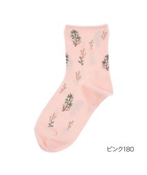 manzoku(満足)/福助 公式 靴下 レディース 満足 コットンバンブー 花柄 ショート丈 3145－711<br>22－25cm ピンク 婦人 女性 フクスケ fukuske/ピンク
