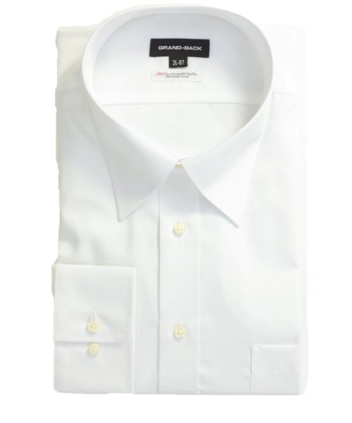GRAND-BACK(グランバック)/【大きいサイズ】グランバック/GRAND－BACK　綿100％形態安定レギュラーカラー 長袖 シャツ メンズ ワイシャツ ビジネス ノーアイロン 形態安定 yシ/ホワイト