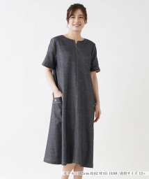 Leilian PLUS HOUSE(レリアンプラスハウス)/ストレッチデニムワンピース【Leilian the week】/ネイビー