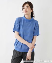 Leilian PLUS HOUSE(レリアンプラスハウス)/スタンドカラーニットプルオーバー【FASHION SUITE】/ブルー系