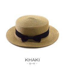 CLARAH　kids/麦わら帽子 カンカン帽 レディース ストローハット オシャレ 折りたたみ たためる UV 夏 日焼け防止 帽子 ハット リボン /504598928