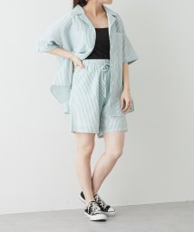 NICE CLAUP OUTLET(ナイスクラップ　アウトレット)/開襟シャツショーパンセット/グリーン