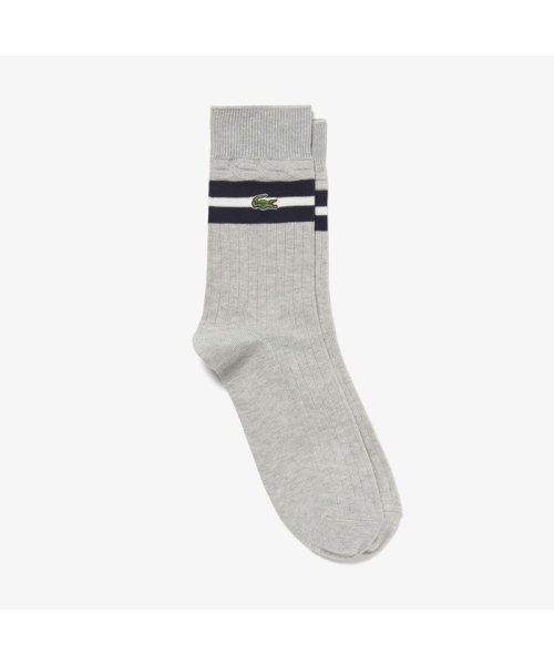 ボーダーパネルミドル丈ソックス ラコステ メンズ Lacoste Mens Magaseek