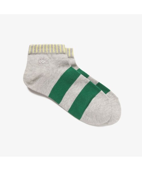 トップストライプボーダーくるぶし丈ソックス ラコステ Lacoste Magaseek