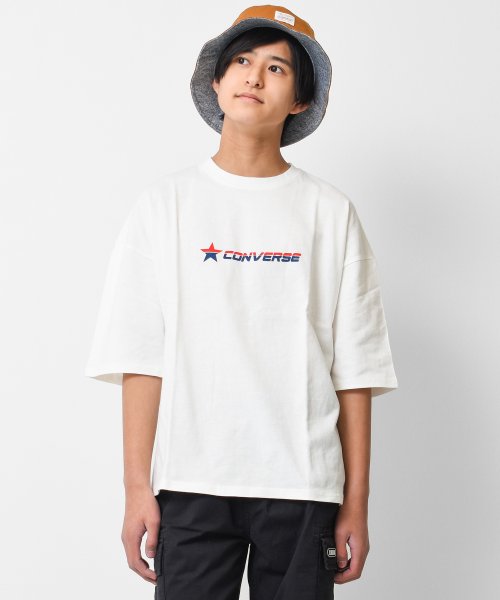 RAT EFFECT(ラット エフェクト)/CONVERSE別注カラーロゴスーパービッグTシャツ/オフホワイト