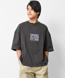 RAT EFFECT(ラット エフェクト)/CONVERSE別注前後ロゴスーパービッグTシャツ/チャコールグレー