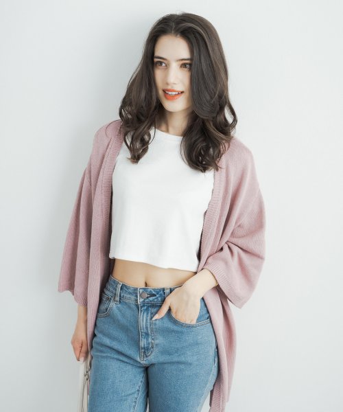 セール サマーニット 半袖カーディガン メンズ レディース 5分袖 羽織り ライトアウター 綿麻 コットン リネン セーター ビッグシルエット シンプル キレイめ カジ ロッキーモンロー Rocky Monroe Magaseek