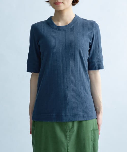 URBAN RESEARCH DOORS(アーバンリサーチドアーズ)/FORK&SPOON　丸胴針抜き5分袖Tシャツ/BLUE