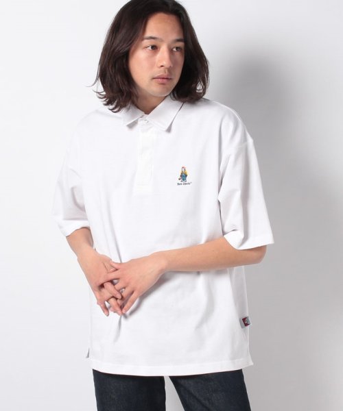 JEANS MATE(ジーンズメイト)/【BENDAVIS】ワンポイント刺繍ラガーシャツ/ホワイト