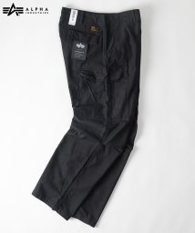 ALPHA INDUSTRIES(アルファインダストリーズ)/【ALPHA】　アルファインダストリーズ　B.D.U　コットン　カーゴパンツ　TB1057/軍用/アメカジ/ミリタリー/バックサテン生地/ワイド/ルーズ/ブラック