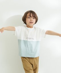 b-ROOM(ビールーム)/バイカラードロップ半袖Tシャツ【PTPR】/オフホワイト