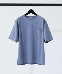 ABAHOUSE(ABAHOUSE)/【接触冷感】シルケット スムース ポケット 半袖Tシャツ/ブルー