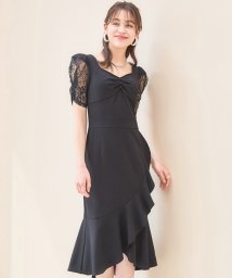 DRESS+(ドレス プラス)/キャバドレス タイトドレス マーメイド ストレッチ ミディ丈/ブラック