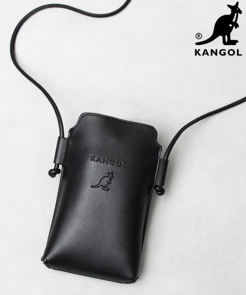 KANGOL(KANGOL)/KANGOL カンゴール ネックポーチ スマホケース スマホショルダーバッグ ショルダーポーチ シンプル  コンパクト ミニ 黒 ブラック/ブラック