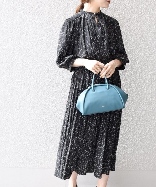手洗い可能 ドット ソリッド 7分袖プリーツワンピース シップス ウィメン Ships Women Magaseek