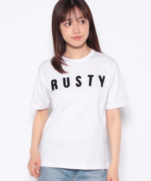 RUSTY(ラスティ（レディース）)/【RUSTY】ハンソデ Tシャツ/ホワイト