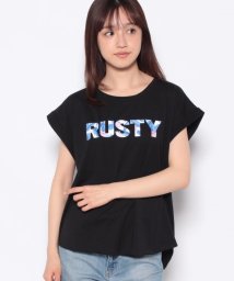 RUSTY(ラスティ（レディース）)/【RUSTY】ハンソデ UVTシャツ/ブラック
