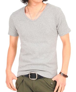 TopIsm/Tシャツ メンズ 半袖 7分袖 Vネック スリム 無地 コットン ストレッチ 大きいサイズ/504631802