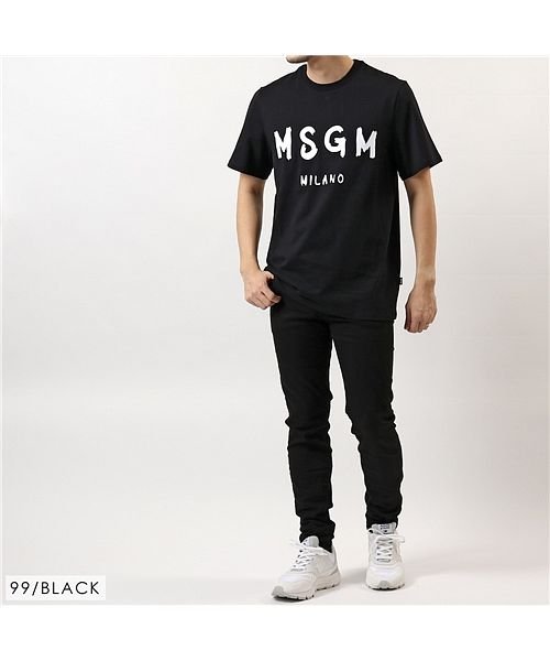 セール Msgm エムエスジーエム 2840 2940 Mm97 半袖 Tシャツ カットソー クルーネック オーバーサイズ ペイントロゴt メンズ エムエスジーエム Msgm Magaseek