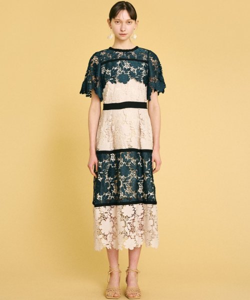 セール ランバンオンブルー Lanvin En Bleu レースロングワンピース Magaseek