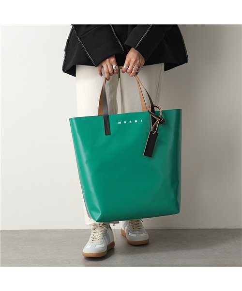 MARNI(マルニ)/【MARNI(マルニ)】MARNI トートバッグ SHMQ0000A3 P3572 レディース PVC バイカラー TRIBECA バーチカル/グリーン系