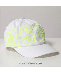 MSGM(MSGM)/【MSGM(エムエスジーエム)】ベースボールキャップ 3241MDL01 レディース ロゴ刺繍 コットン 帽子 スポーツ ネオン/ホワイト×イエロー