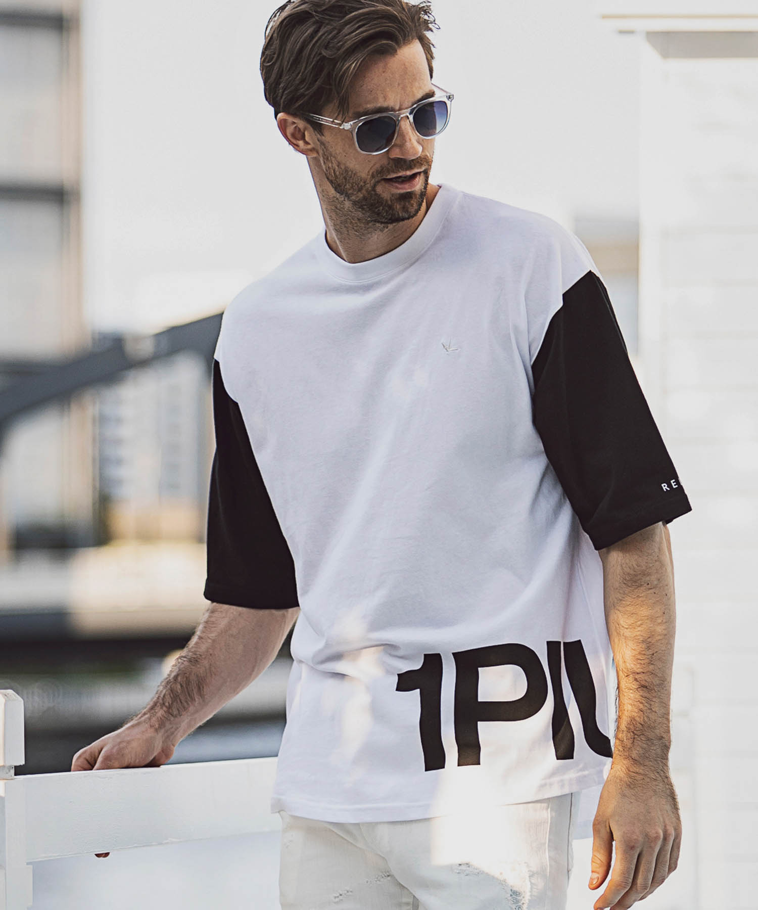 オーバーサイズバイカラー半袖Tシャツ(504631168)｜HANKYU MEN'S