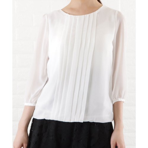 セール レースレディース Lace Ladies シフォンレース七分袖ブラウス Magaseek