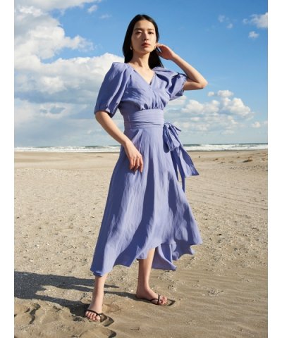 FRAY I.D／アセテートリネンカシュクールワンピース／504634237