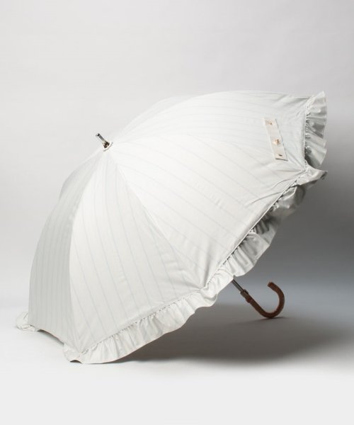 LANVIN en Bleu(umbrella)(ランバンオンブルー（傘）)/晴雨兼用日傘　”ストライプフリル”/ベージュ
