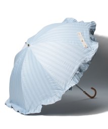 LANVIN en Bleu(umbrella)(ランバンオンブルー（傘）)/晴雨兼用日傘　”ストライプフリル”/ペールスカイ