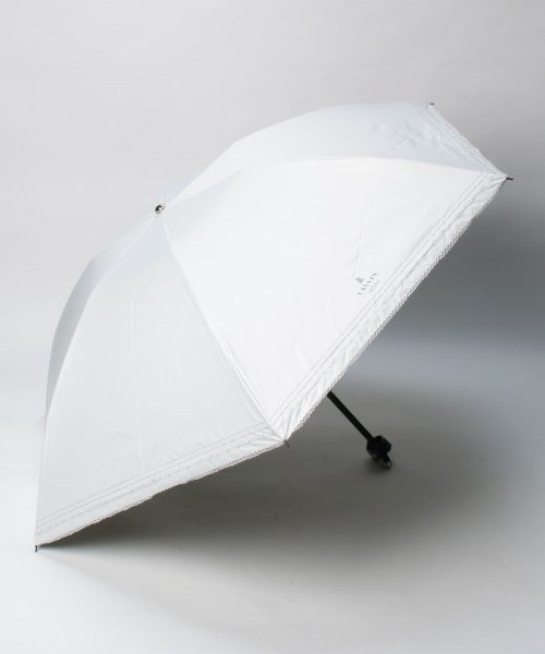 LANVIN en Bleu(umbrella)(ランバンオンブルー（傘）)/晴雨兼用折りたたみ日傘　”シルバーラメ×ダブルピコレース”/オフホワイト