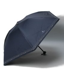 LANVIN en Bleu(umbrella)(ランバンオンブルー（傘）)/晴雨兼用折りたたみ日傘　”シルバーラメ×ダブルピコレース”/ディープブルー