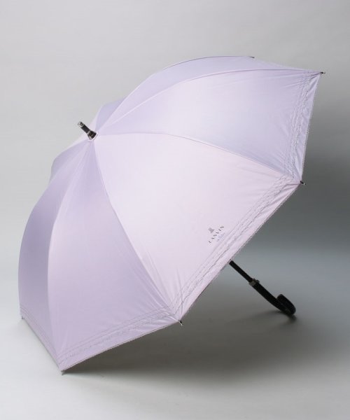 LANVIN en Bleu(umbrella)(ランバンオンブルー（傘）)/晴雨兼用日傘　”シルバーラメ×ダブルピコレース”/ライトパープル