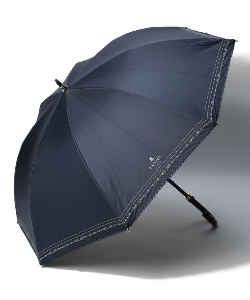 LANVIN en Bleu(umbrella)(ランバンオンブルー（傘）)/晴雨兼用日傘　”シルバーラメ×ダブルピコレース”/ディープブルー