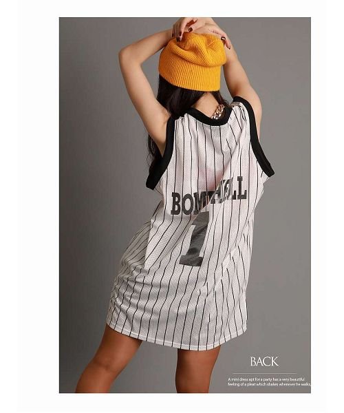 bombshell(ボムシェル)/バスケシャツ ゲームシャツ キャミソール・タンクトップ HIPHOP タンクトップ/ホワイト
