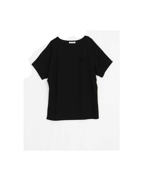 bombshell(ボムシェル)/ポケット 薄手 半袖Tシャツ 半袖 Uネック/ブラック