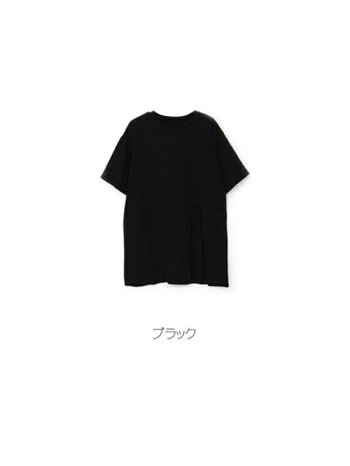 bombshell(ボムシェル)/ビックTシャツ 無地 半袖Tシャツ スリット 半袖/ブラック