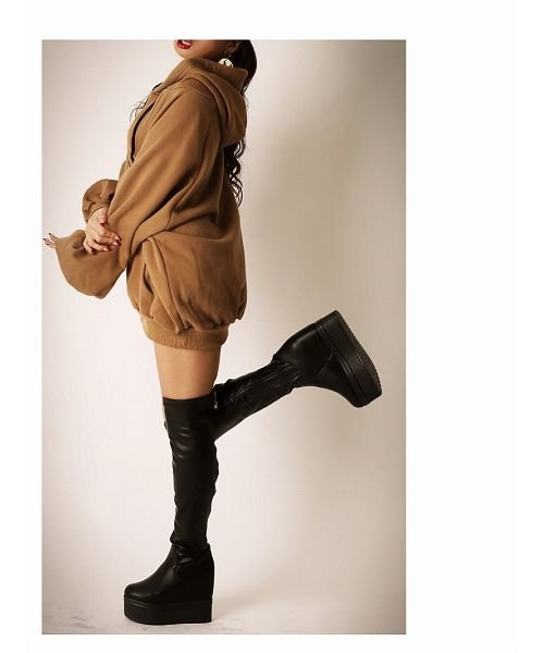 ウェッジソール ニーハイブーツ ダンスシューズ 靴 厚底ブーツ ロングブーツ ボムシェル Bombshell Magaseek