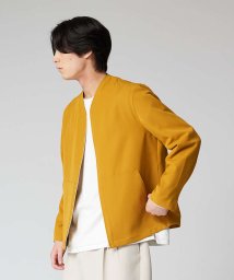 ABAHOUSE(ABAHOUSE)/【セットアップ対応】ストレッチ ノーカラー Vネック オーバーサイズ シャツジャ/マスタード