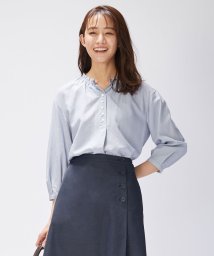 J.PRESS LADIES(J．プレス　レディス)/【洗える】アセVISプチストライプ ブラウス/ネイビー系1