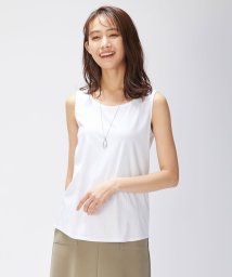 J.PRESS LADIES(J．プレス　レディス)/コットンリブ ノースリーブ カットソー/ホワイト系